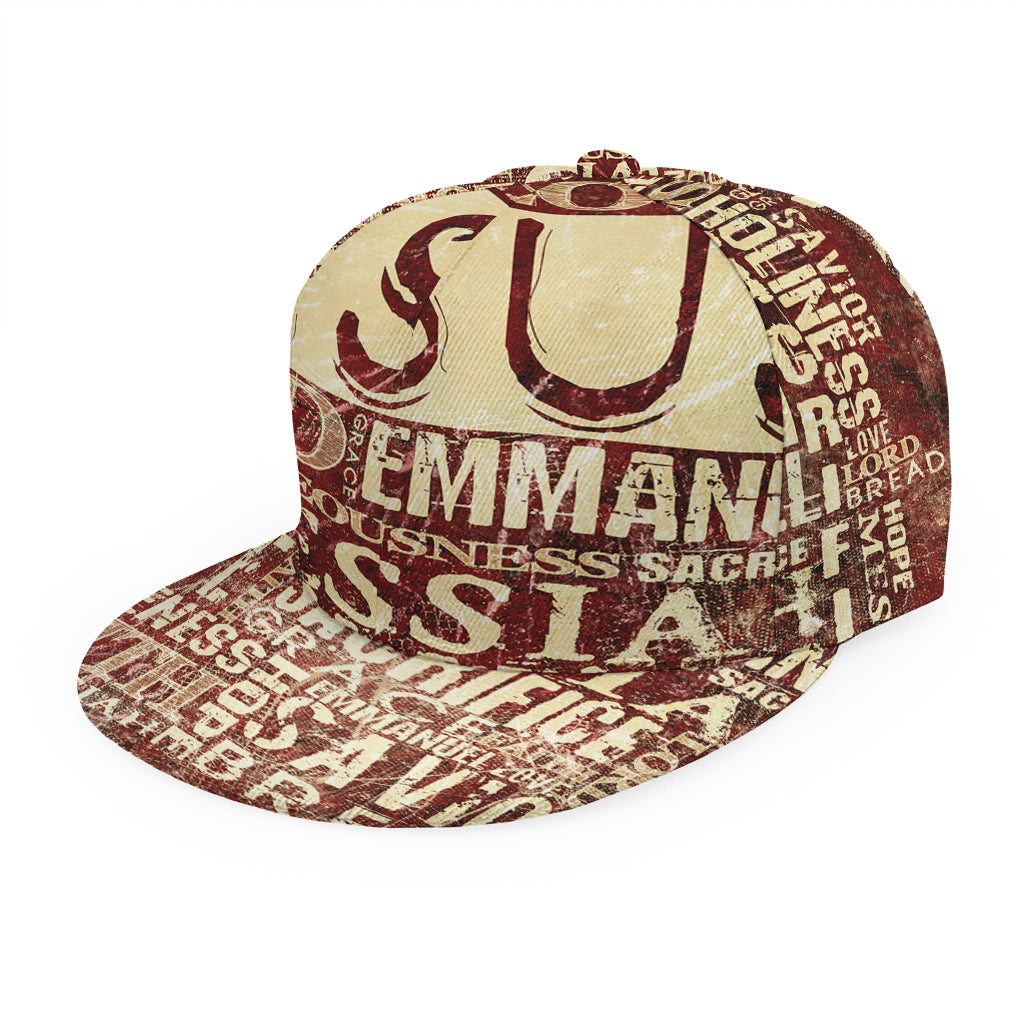 Jesus Religious Words Print Snapback Cap