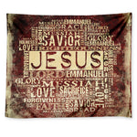 Jesus Religious Words Print Tapestry