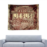 Jesus Religious Words Print Tapestry