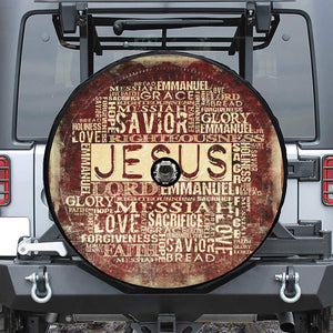 Jesus Religious Words Print Tire Cover With Camera Hole