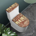 Jesus Religious Words Print Toilet Lid And Tank Cover Set