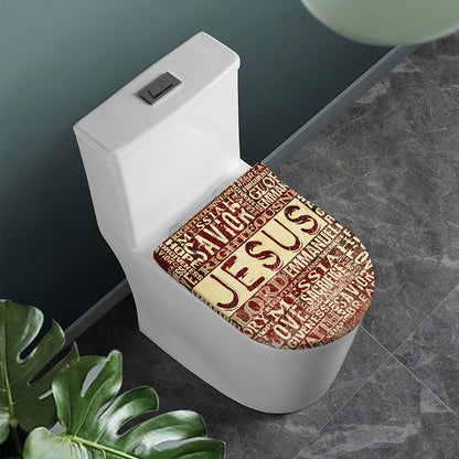 Jesus Religious Words Print Toilet Lid Cover
