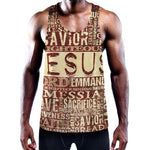 Jesus Religious Words Print Training Tank Top