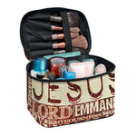 Jesus Religious Words Print Travel Makeup Bag