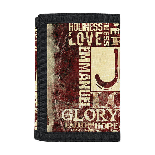 Jesus Religious Words Print Trifold Wallet