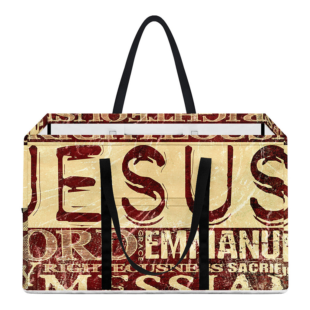 Jesus Religious Words Print Utility Tote Bag