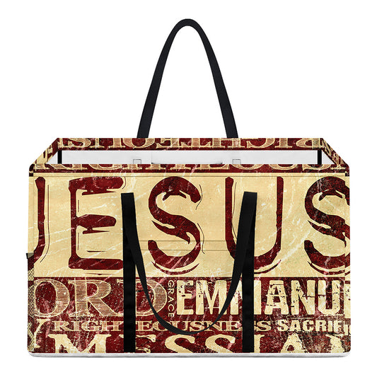 Jesus Religious Words Print Utility Tote Bag
