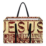 Jesus Religious Words Print Utility Tote Bag