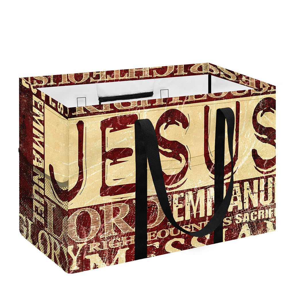 Jesus Religious Words Print Utility Tote Bag