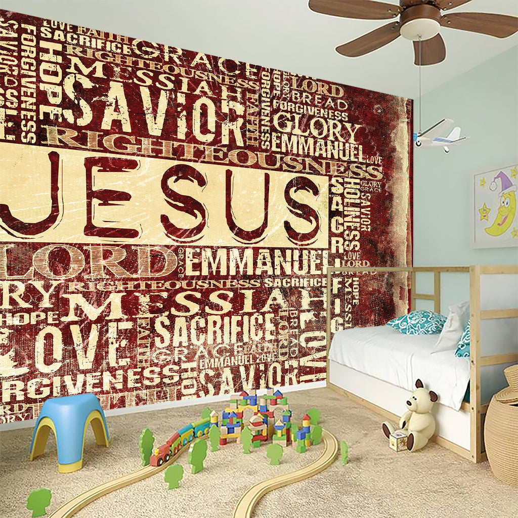 Jesus Religious Words Print Wall Sticker