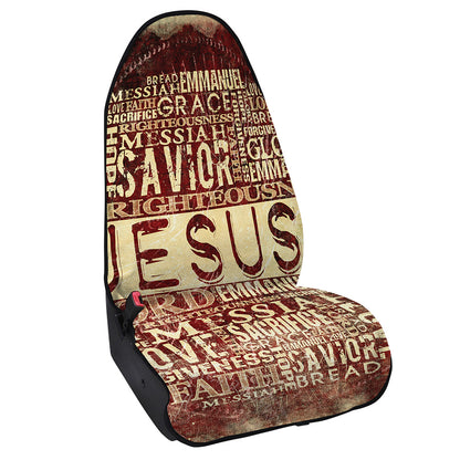 Jesus Religious Words Print Waterproof Car Seat Cover