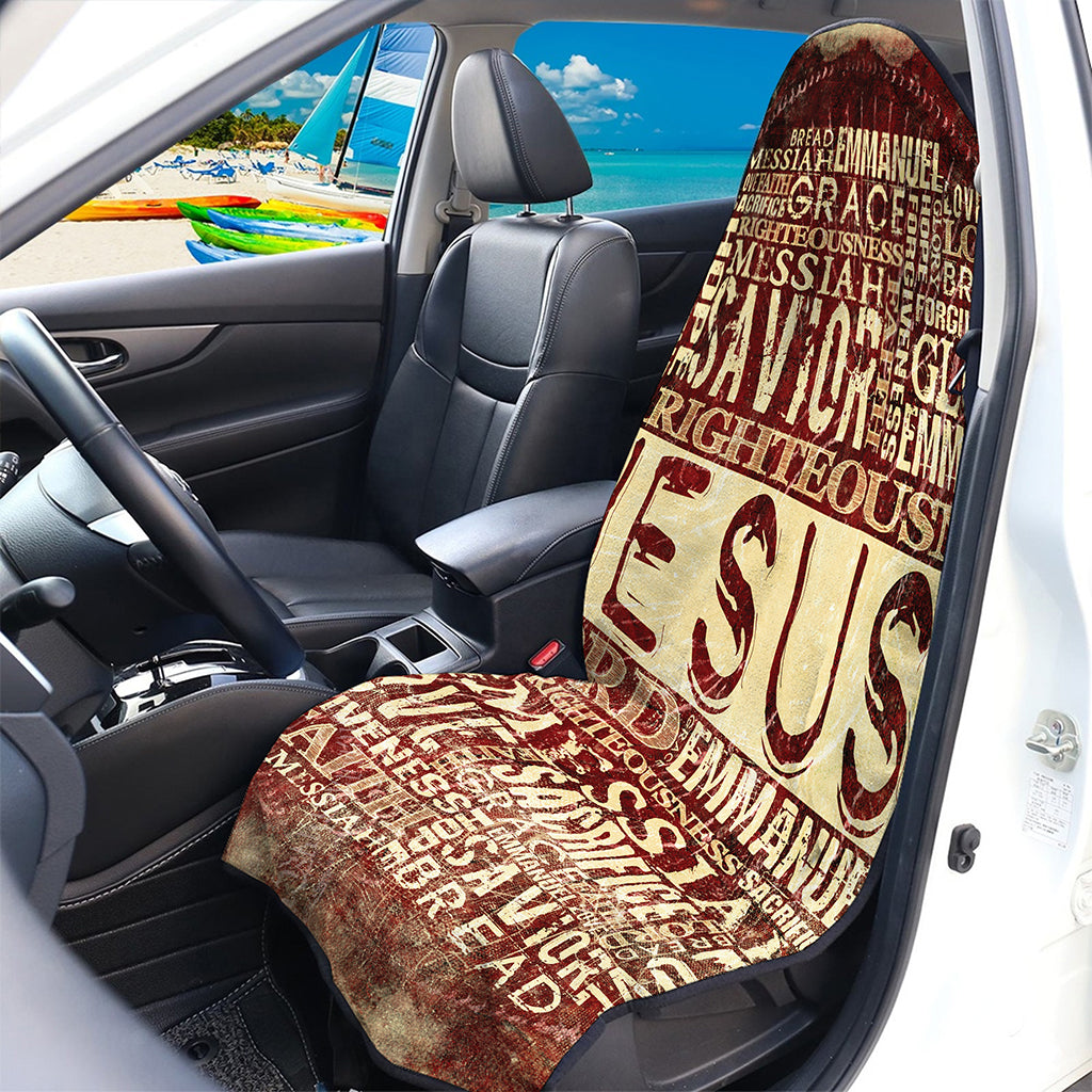 Jesus Religious Words Print Waterproof Car Seat Cover