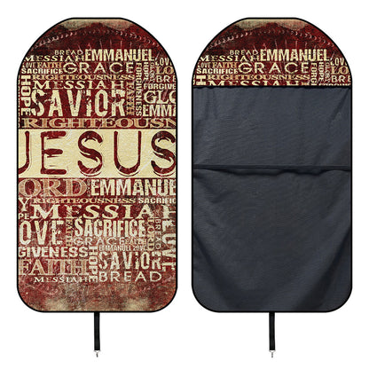 Jesus Religious Words Print Waterproof Car Seat Cover