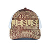 Jesus Religious Words Print White Mesh Trucker Cap