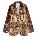 Jesus Religious Words Print Women's Blazer