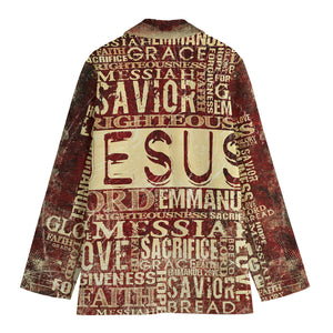 Jesus Religious Words Print Women's Blazer