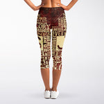 Jesus Religious Words Print Women's Capri Leggings