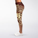 Jesus Religious Words Print Women's Capri Leggings