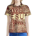 Jesus Religious Words Print Women's Polo Shirt