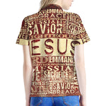 Jesus Religious Words Print Women's Polo Shirt