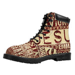 Jesus Religious Words Print Work Boots
