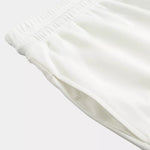 White Alstroemeria Pattern Print Jogger Pants