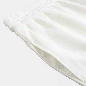 White Amaryllis Print Jogger Pants