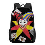 Joker And Playing Cards Print 17 Inch Backpack