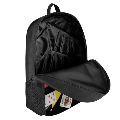 Joker And Playing Cards Print 17 Inch Backpack
