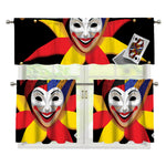 Joker And Playing Cards Print 3 Piece Kitchen Curtains