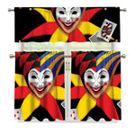 Joker And Playing Cards Print 3 Piece Kitchen Curtains