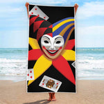Joker And Playing Cards Print Beach Towel