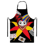 Joker And Playing Cards Print Bib Apron With Pocket