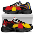Joker And Playing Cards Print Black Chunky Shoes