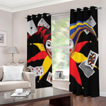 Joker And Playing Cards Print Blackout Grommet Curtains