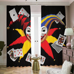 Joker And Playing Cards Print Blackout Pencil Pleat Curtains