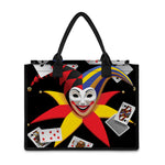 Joker And Playing Cards Print Canvas Tote Bag