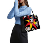 Joker And Playing Cards Print Canvas Tote Bag