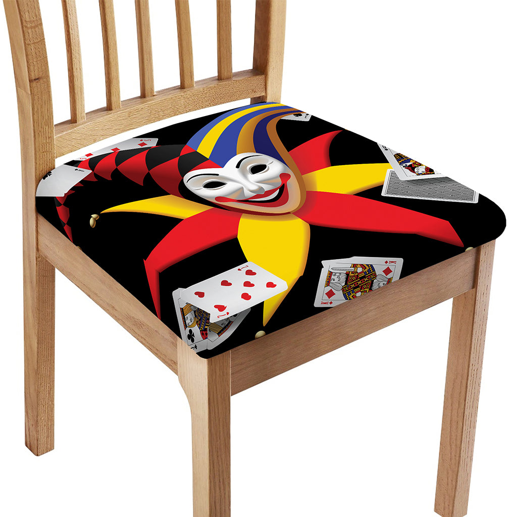 Joker And Playing Cards Print Chair Cushion Cover