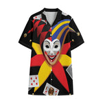 Joker And Playing Cards Print Cotton Hawaiian Shirt