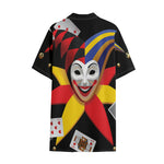 Joker And Playing Cards Print Cotton Hawaiian Shirt
