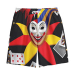 Joker And Playing Cards Print Cotton Shorts