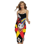 Joker And Playing Cards Print Cross Back Cami Dress