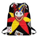 Joker And Playing Cards Print Drawstring Backpack