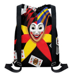 Joker And Playing Cards Print Drawstring Backpack