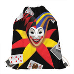 Joker And Playing Cards Print Drawstring Bag