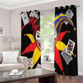 Joker And Playing Cards Print Extra Wide Grommet Curtains