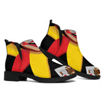 Joker And Playing Cards Print Flat Ankle Boots