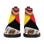 Joker And Playing Cards Print Flat Ankle Boots