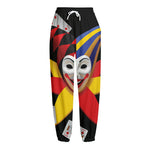 Joker And Playing Cards Print Fleece Lined Knit Pants